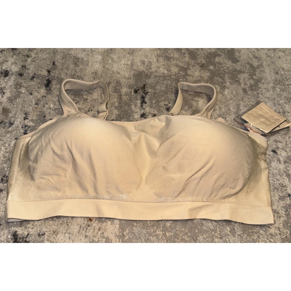 Truekind Everyday Comfort Wireless Beige Padded Bra Womens Sz 4XL NEW